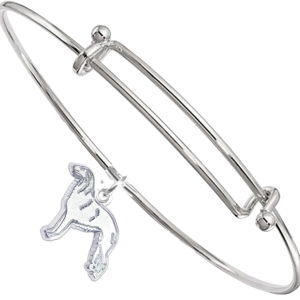 Sterling Silver Borzoi Charm on Bangle Bracelet