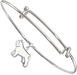 Sterling Silver Bouvier des Flandres Charm on Bangle Bracelet