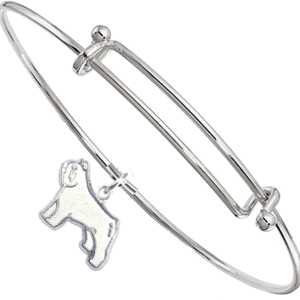 Sterling Silver Bouvier des Flandres Charm on Bangle Bracelet