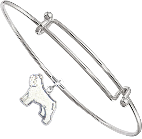 Sterling Silver Bouvier des Flandres Charm on Bangle Bracelet