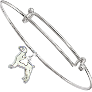 Sterling Silver Brittany Charm on Bangle Bracelet