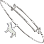 Sterling Silver Bull Terrier Charm on Bangle Bracelet