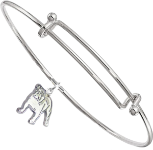 Sterling Silver Bulldog Charm on Bangle Bracelet