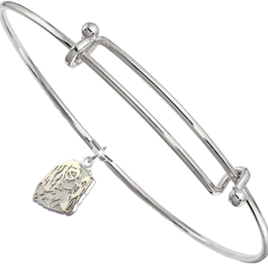 Sterling Silver Cavalier King Charles Spaniel Charm on Bangle Bracelet