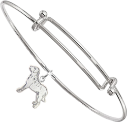 Sterling Silver Chesapeake Bay Retriever Charm on Bangle Bracelet