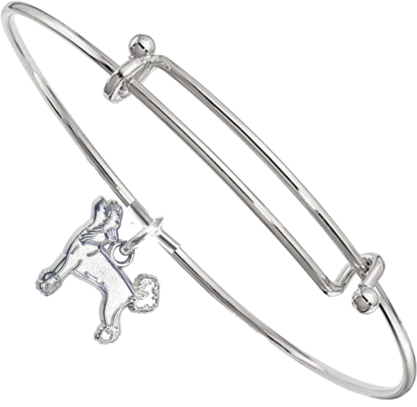 Sterling Silver Chinese Crested Charm on Bangle Bracelet
