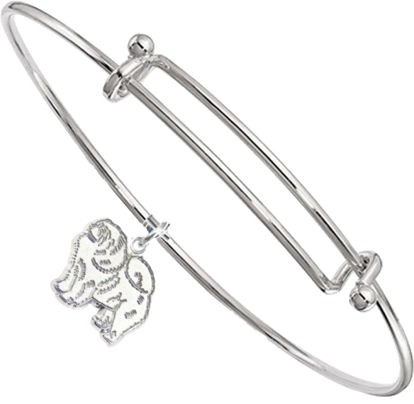 Sterling Silver Chow Chow Charm on Bangle Bracelet
