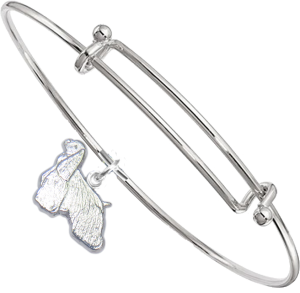 Sterling Silver Cocker Spaniel Charm on Bangle Bracelet
