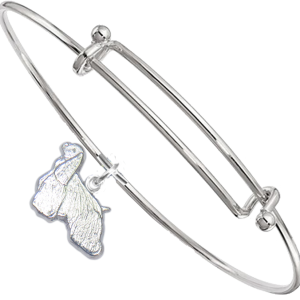 Sterling Silver Cocker Spaniel Charm on Bangle Bracelet
