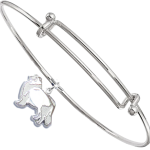 Sterling Silver Collie Charm on Bangle Bracelet