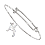 Sterling Silver Doberman Pinscher Charm on Bangle Bracelet