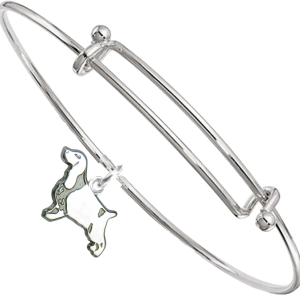 Sterling Silver English Cocker Spaniel Charm on Bangle Bracelet