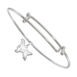Sterling Silver English Setter Charm on Bangle Bracelet