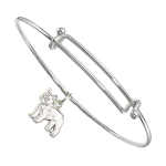 Sterling Silver French Bulldog Charm on Bangle Bracelet