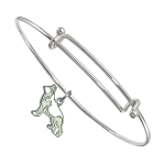 Sterling Silver German Shepherd Dog Charm on Bangle Bracelet