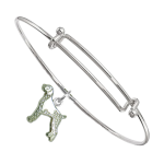 Sterling Silver German Shorthaired Pointer Charm on Bangle Bracelet