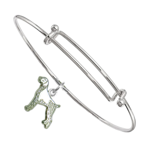 Sterling Silver German Shorthaired Pointer Charm on Bangle Bracelet
