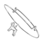 Sterling Silver Giant Schnauzer Charm on Bangle Bracelet