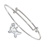 Sterling Silver Golden Retriever Charm on Bangle Bracelet