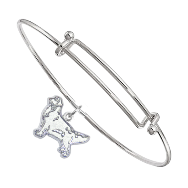 Sterling Silver Golden Retriever Charm on Bangle Bracelet