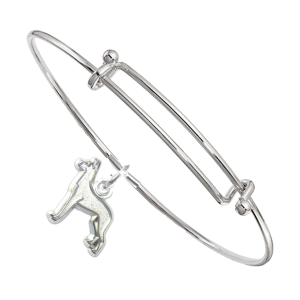 Sterling Silver Great Dane Charm on Bangle Bracelet