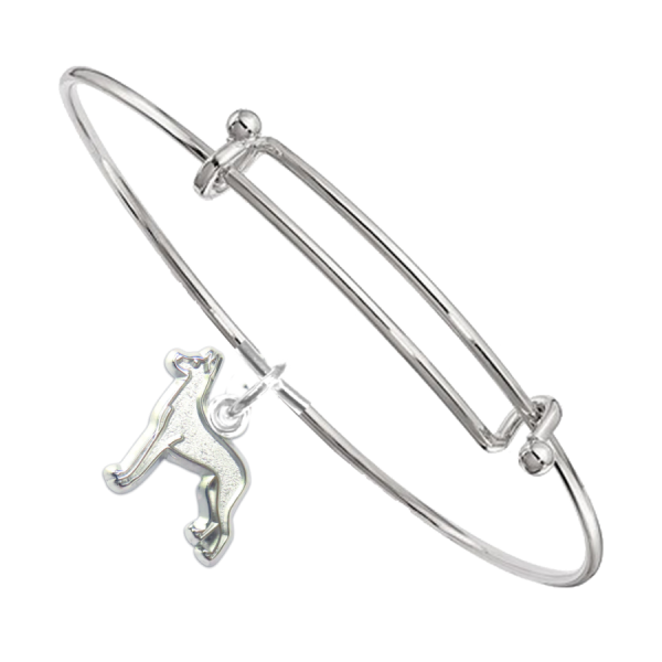 Sterling Silver Great Dane Charm on Bangle Bracelet