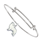 Sterling Silver Great Pyrenees Charm on Bangle Bracelet