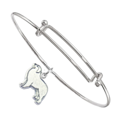 Sterling Silver Great Pyrenees Charm on Bangle Bracelet