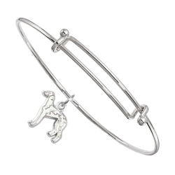 Sterling Silver Italian Greyhound Charm on Bangle Bracelet