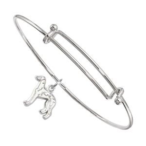 Sterling Silver Italian Greyhound Charm on Bangle Bracelet