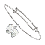 Sterling Silver Japanese Chin Charm on Bangle Bracelet