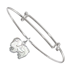 Sterling Silver Japanese Chin Charm on Bangle Bracelet