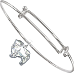 Sterling Silver Keeshond Charm on Bangle Bracelet