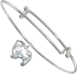 Sterling Silver Keeshond Charm on Bangle Bracelet