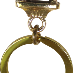 Solid Bronze Basset Hound Key Ring - Rear View