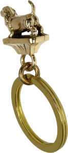 Solid Bronze Basset Hound Key Ring - Rear View