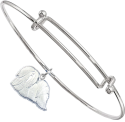 Sterling Silver Lhasa Apso Charm on Bangle Bracelet