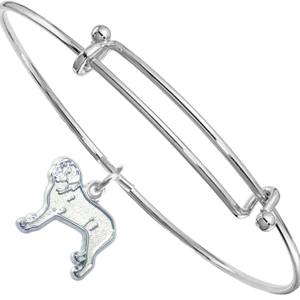 Sterling Silver Mastiff Charm on Bangle Bracelet