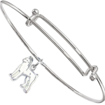 Sterling Silver Miniature Pinscher Charm on Bangle Bracelet