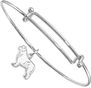 Sterling Silver Newfoundland Charm on Bangle Bracelet
