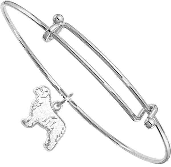 Sterling Silver Newfoundland Charm on Bangle Bracelet