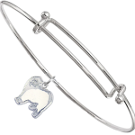 Sterling Silver Old English Sheepdog Charm on Bangle Bracelet