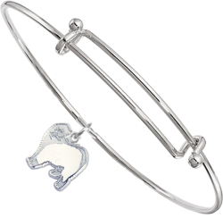 Sterling Silver Old English Sheepdog Charm on Bangle Bracelet