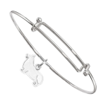 Sterling Silver Pembroke Welsh Corgi Charm on Bangle Bracelet