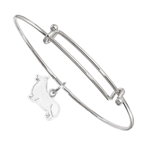 Sterling Silver Pembroke Welsh Corgi Charm on Bangle Bracelet