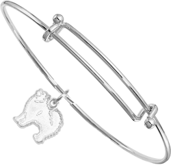 Sterling Silver Samoyed Charm on Bangle Bracelet