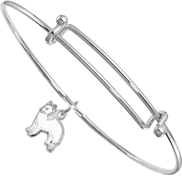 Sterling Silver Schipperke Charm on Bangle Bracelet