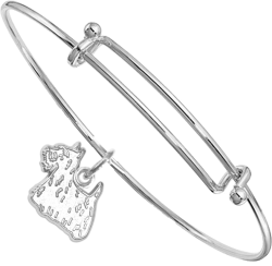 Sterling Silver Scottish Terrier Charm on Bangle Bracelet