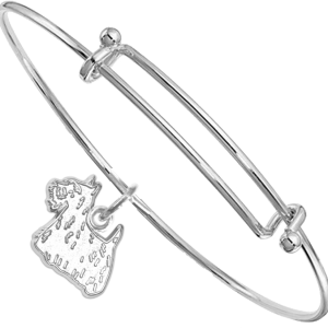 Sterling Silver Scottish Terrier Charm on Bangle Bracelet