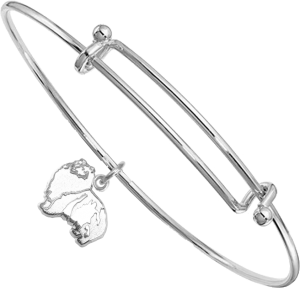 Sterling Silver Shetland Sheepdog - Sheltie - Charm on Bangle Bracelet
